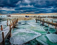 Ice in the Harbor at "Fishtown"