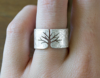 Textured Silver Tree Ring