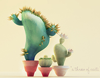"a trio of cacti"