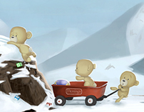 'The Snow Princess' Bears' - storybook illustration