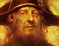 Face of a Caribbean pirate : Captain Hector Barbossa .