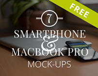 7 FREE Smartphone & Notebook PSD Mockups 