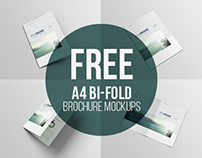 Free A4- Bifold Brochure Mockup