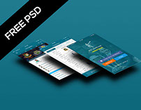 FREE PSD : Cricket Live Update iOS APP UI