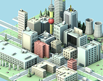 Low poly South African cities